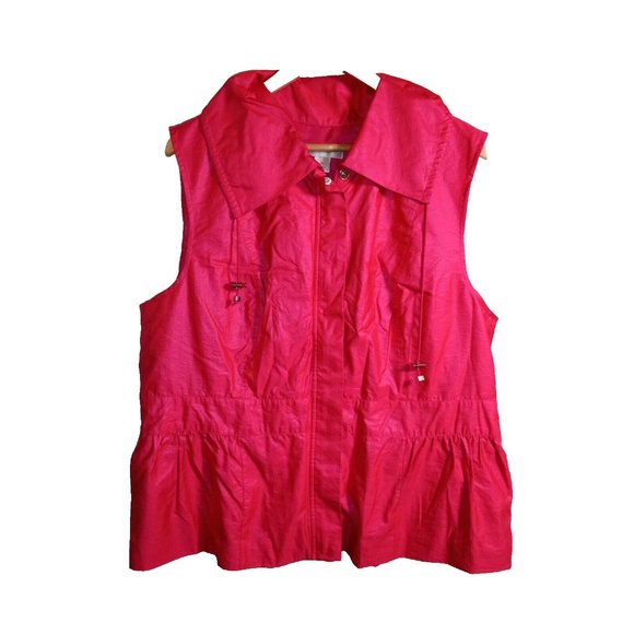 Christopher & Banks Size XL Pink Full Zip/Button Spring Vest -BRAND NEW - Picture 1 of 4